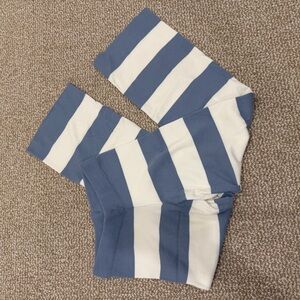 SHEIN Blue and White Striped Ankle Jeans